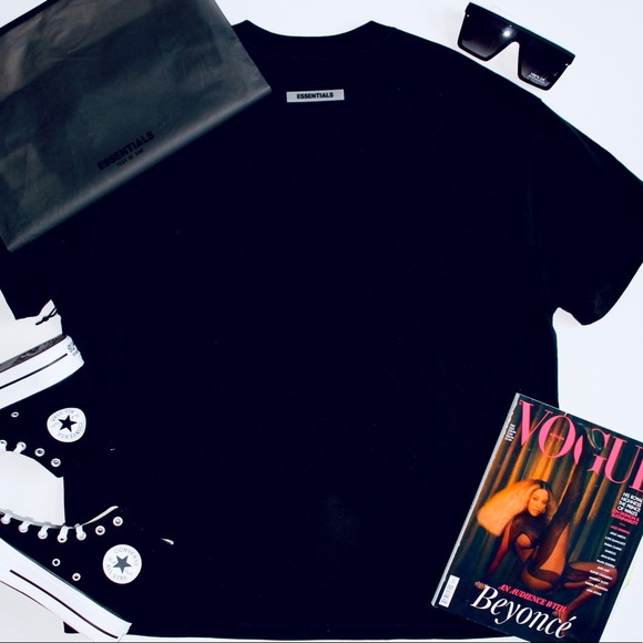 FEAR OF GOD ESSENTIALS Black Boxy Logo T - Picture 3 of 4